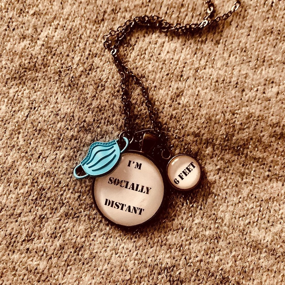 I'm Socially Distant Charm Necklace